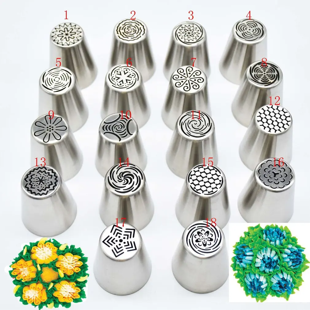 18 styles decorating mouth Stainless steel cream flower mouth 304 stainless steel squeeze flower mouth
18 styles decorating mouth Stainless steel cream flower mouth 304 stainless steel squeeze flower mouth