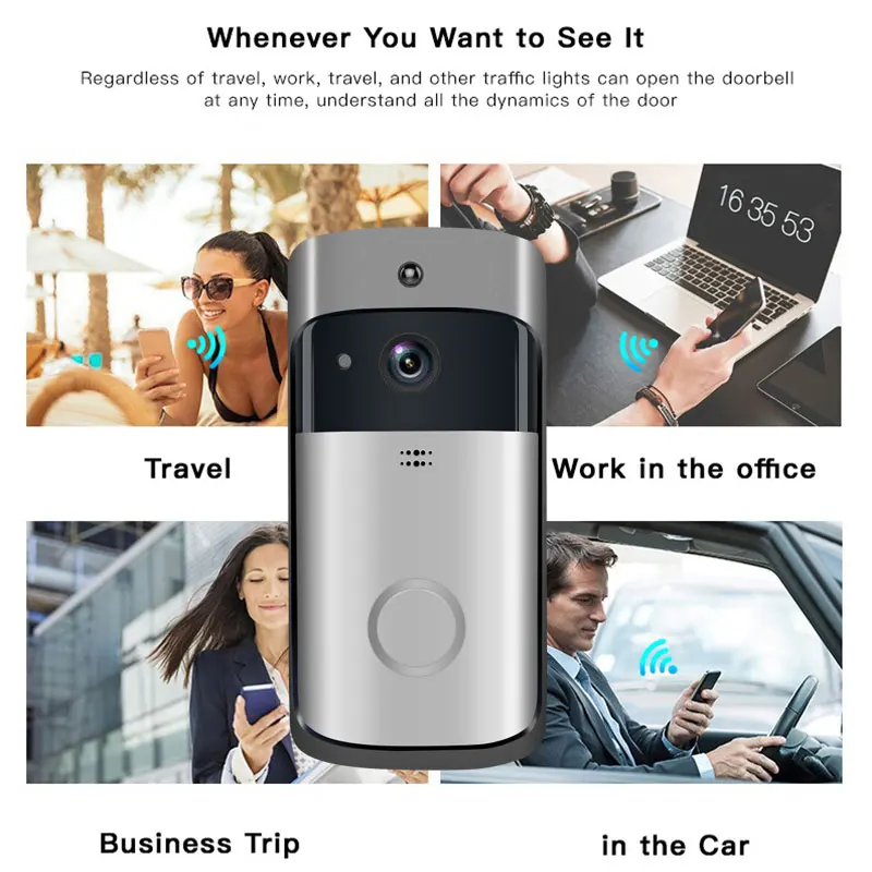Wireless Video Intercom Doorbell 720P HD Two Way Audio Music Doorbell Receiver&Transmitter Set Remote Monitoring Night Vision
Wireless Video Intercom Doorbell 720P HD Two Way Audio Music Doorbell Receiver&Transmitter Set Remote Monitoring Night Vision