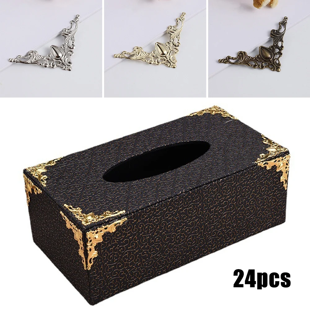 24pcs Antique Jewelry Box Corners Brackets Wine Case Book Scrapbook Frame Decorative Corner Edge Protector Guard
24pcs Antique Jewelry Box Corners Brackets Wine Case Book Scrapbook Frame Decorative Corner Edge Protector Guard