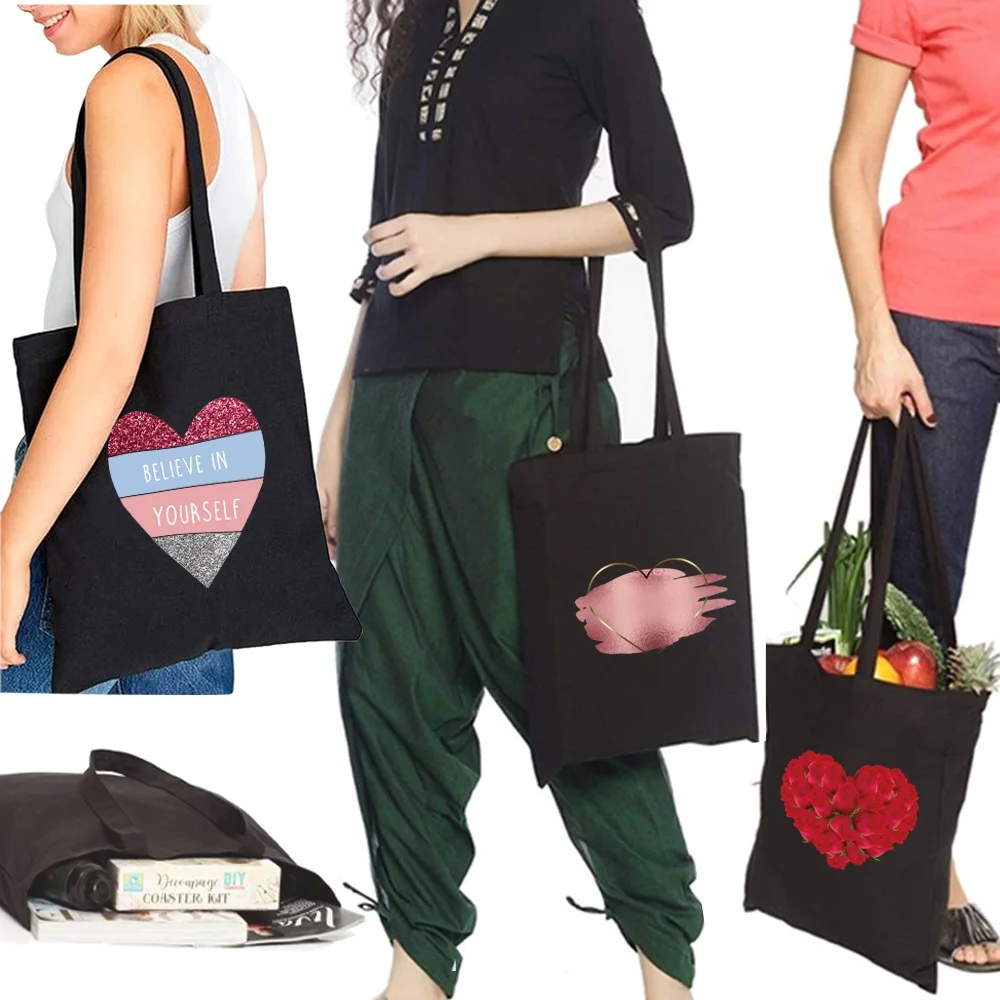 Shopping Bags Large Capacity LOVE Series Pattern Shopping Bag Canvas Bag Reusable Eco-friendly Tote Bag Women's Shoulder Bags
Shopping Bags Large Capacity LOVE Series Pattern Shopping Bag Canvas Bag Reusable Eco-friendly Tote Bag Women's Shoulder Bags