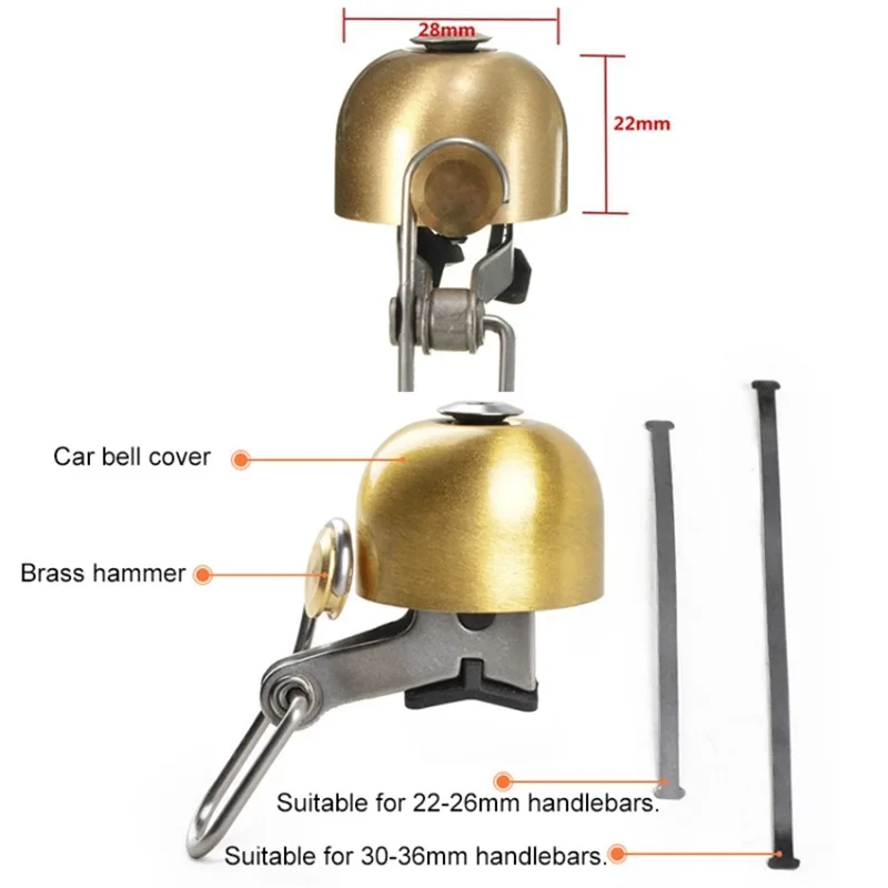 Звонок-звонок велосипедный из нержавеющей стали звуковой сигнал на руль с