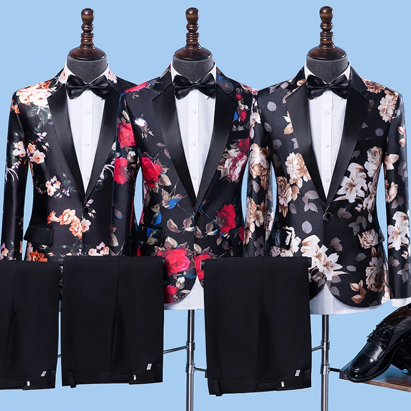 Flower Print Men Suits for Wedding Mens Blazer Suits 3 Piece Blazer+Pant+Bow Tie Floral Fashion Men Suit Set Stage Costume Homme
Flower Print Men Suits for Wedding Mens Blazer Suits 3 Piece Blazer+Pant+Bow Tie Floral Fashion Men Suit Set Stage Costume Homme