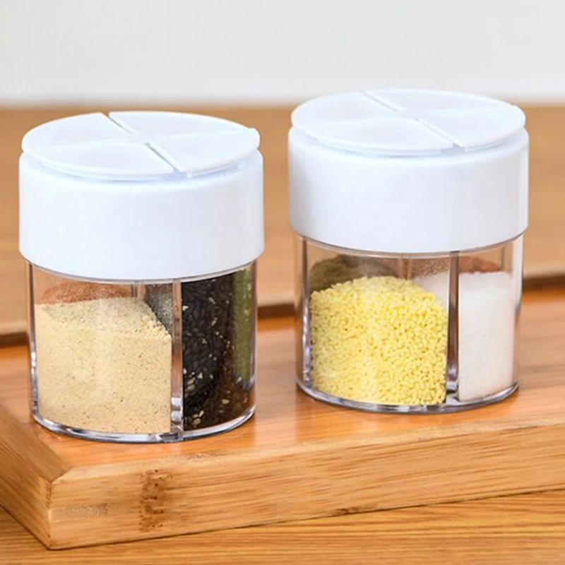 4 Compartments Spice Storage Spice Jar Rack Seasoning Box Salt And Pepper Bottle With Lid Kitchen Spice Storage Bottle Tools 
4 Compartments Spice Storage Spice Jar Rack Seasoning Box Salt And Pepper Bottle With Lid Kitchen Spice Storage Bottle Tools
