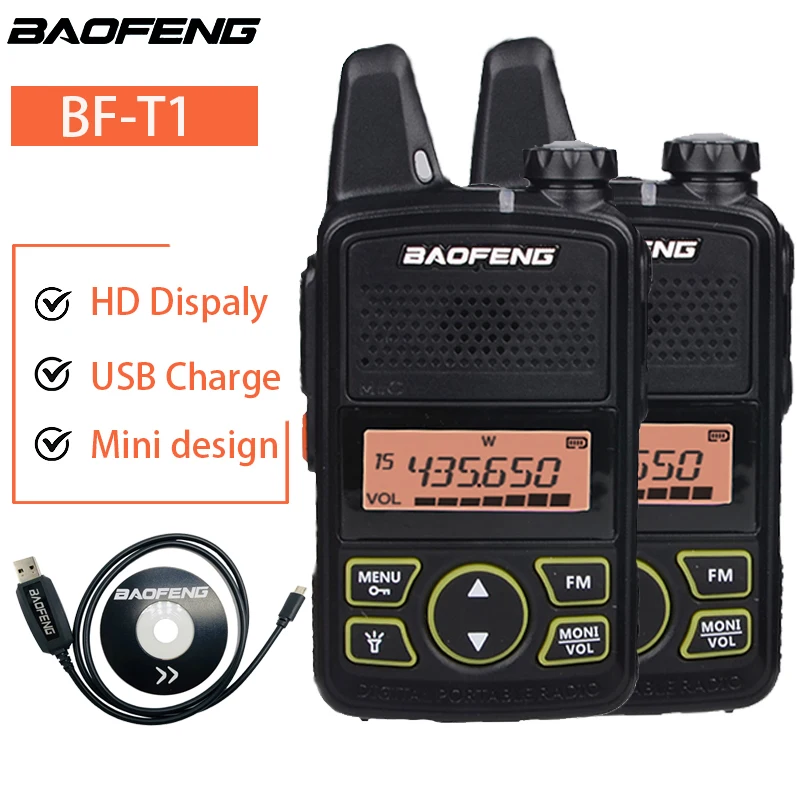2 шт. Baofeng BF T1 портативная рация UHF 400 470 МГц двухсторонняя радиостанция fm