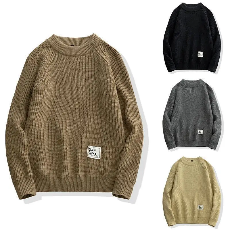 Осенне-зимний мужской вязаный свитер Rx937, свободный модный простой Молодежный студенческий пуловер в стиле пэчворк, популярные повседневные пуловеры, вязаная одежда 
Осенне-зимний мужской вязаный свитер Rx937, свободный модный простой Молодежный студенческий пуловер в стиле пэчворк, популярные повседневные пуловеры, вязаная одежда