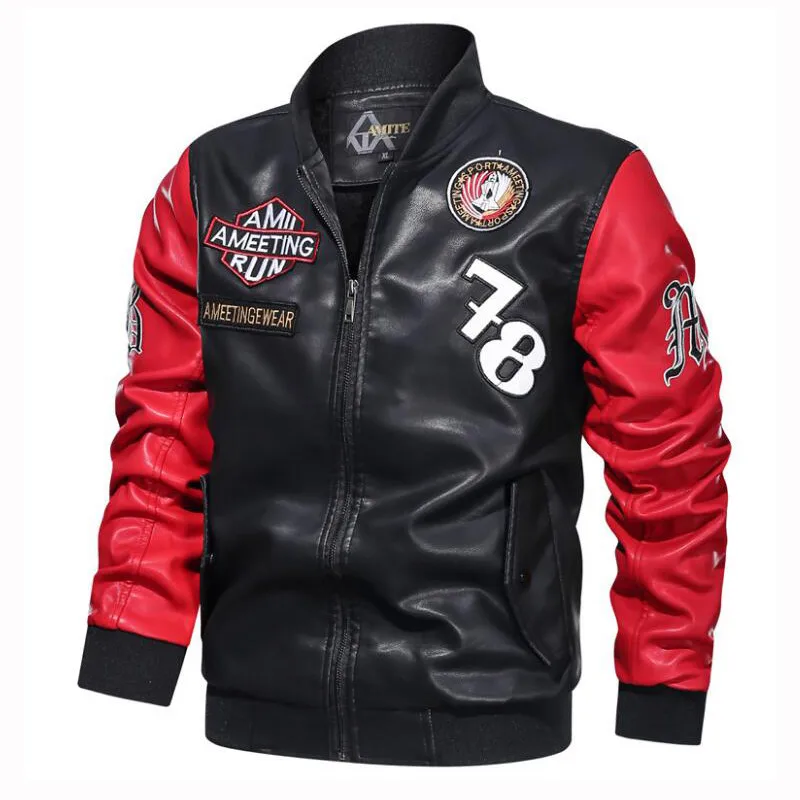Men's Fashion Biker Jackets And Coats Faux Leather Motorcycle Racer Outerwear With Epaulets 2 Color Patchwork M-4XL
Men's Fashion Biker Jackets And Coats Faux Leather Motorcycle Racer Outerwear With Epaulets 2 Color Patchwork M-4XL