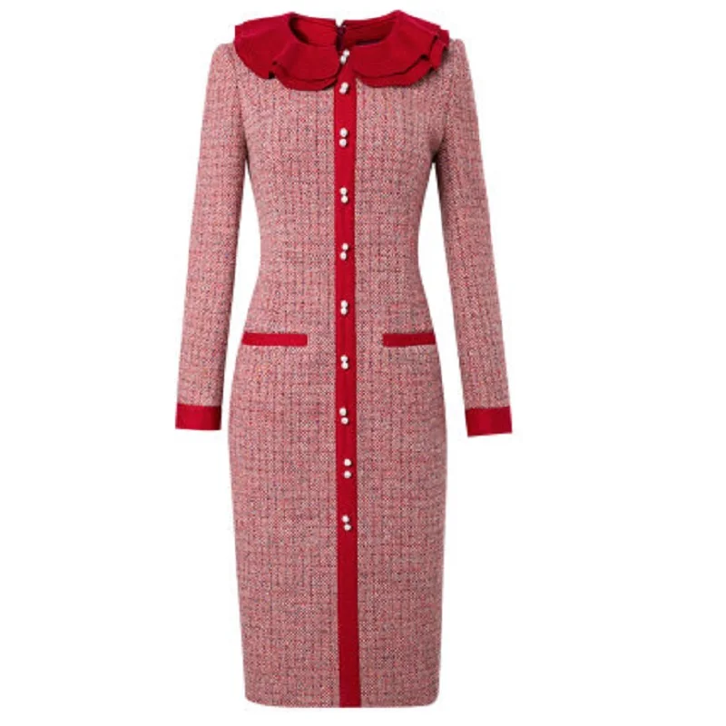 Pencil patchwork dress 2021 Women Clothing Winter autumn Elegant dignified Party Dress long sleeve Fashion Vintage Plaid dresses
Pencil patchwork dress 2021 Women Clothing Winter autumn Elegant dignified Party Dress long sleeve Fashion Vintage Plaid dresses
