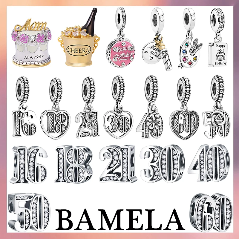 BAMELA 925 Sterling Silver Birthday cake with candles Charm Arabic numerals Beads DIY Original Pandora Bracelet Jewelr For Women
BAMELA 925 Sterling Silver Birthday cake with candles Charm Arabic numerals Beads DIY Original Pandora Bracelet Jewelr For Women