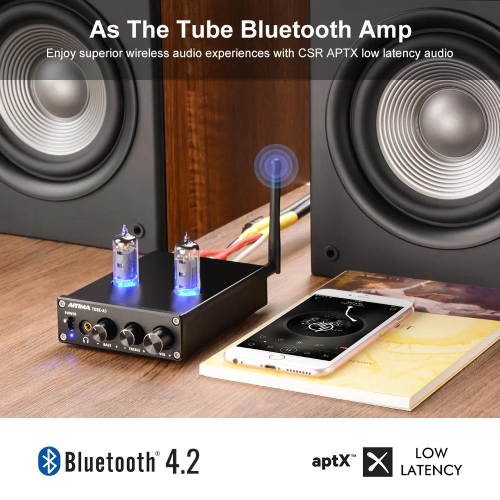 AIYIMA Bluetooth Power Amplifier 50Wx2 Stereo TPA3116D2 Sound Amplificador 6J4 Vacuum Tube Headphone Amplifier Speaker Audio Amp
AIYIMA Bluetooth Power Amplifier 50Wx2 Stereo TPA3116D2 Sound Amplificador 6J4 Vacuum Tube Headphone Amplifier Speaker Audio Amp