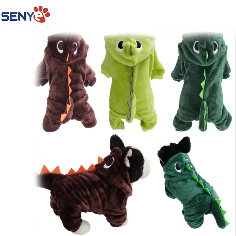 Dog clothes Autum and Winter Coral fur dog clothing dinosaur suit Teddy small and medium sized dog warm four legged clothes 
Dog clothes Autum and Winter Coral fur dog clothing dinosaur suit Teddy small and medium sized dog warm four legged clothes