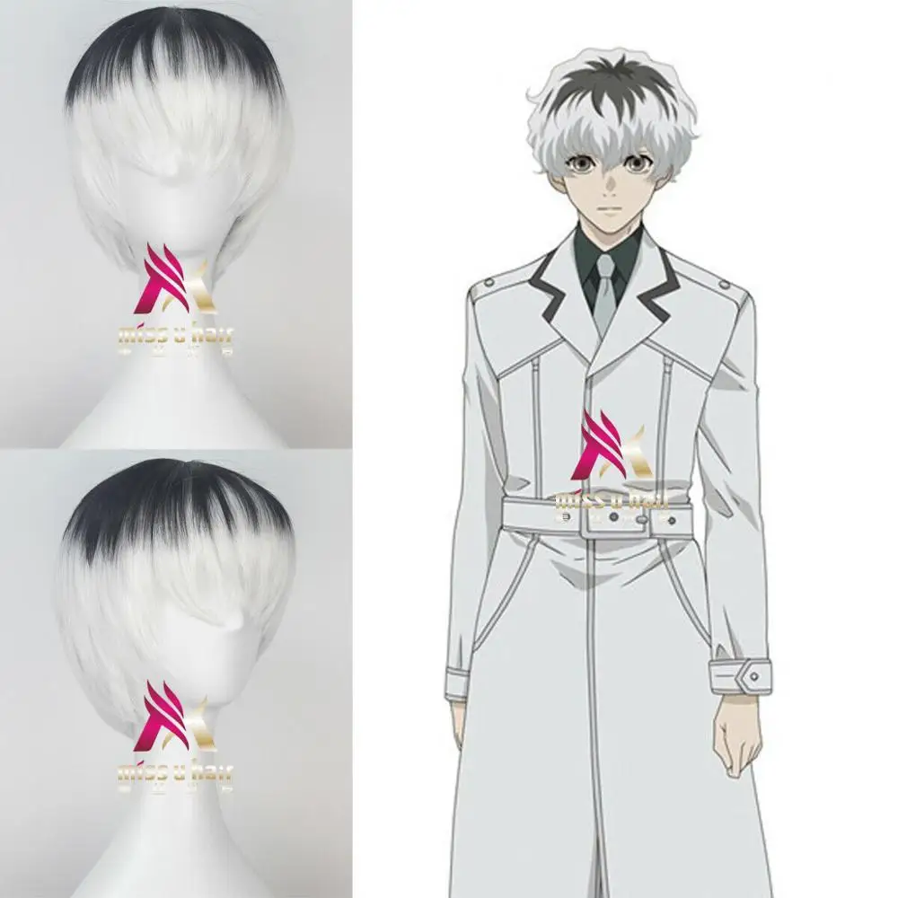 Anime Tokyo Ghoul Re Kaneki Ken Sasaki Haise Wigs Black White Mix Short Synthetic Hair Halloween Party Cosplay Costume Wigs
Anime Tokyo Ghoul Re Kaneki Ken Sasaki Haise Wigs Black White Mix Short Synthetic Hair Halloween Party Cosplay Costume Wigs