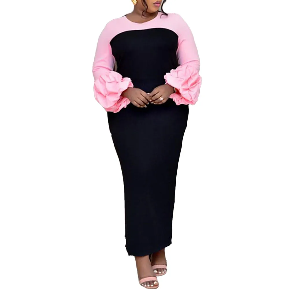 Europe America 2021 New Summer Plus Size African Long Splicing Solid Color Lantern Sleeve Women's Dress Round Neck Casual
Europe America 2021 New Summer Plus Size African Long Splicing Solid Color Lantern Sleeve Women's Dress Round Neck Casual