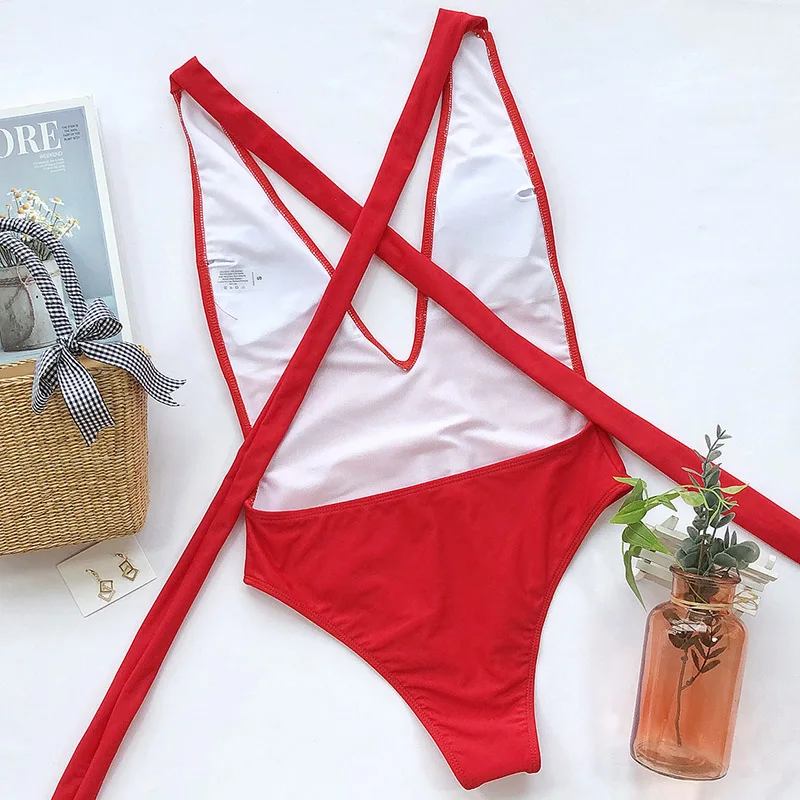 INGAGA 2021 Sexy Plunging Swimsuit One Piece High Cut Swimwear Women Cross Bandage Beachwear Summer Backless Bathing Suit Women
INGAGA 2021 Sexy Plunging Swimsuit One Piece High Cut Swimwear Women Cross Bandage Beachwear Summer Backless Bathing Suit Women