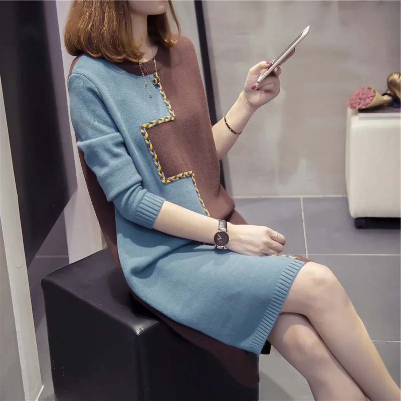 Korean Style Women's Autumn Spring Long Sweaters Knitted Casual Loose Pullovers Female o Neck Patchwork Pull Ladies Jumpers
Korean Style Women's Autumn Spring Long Sweaters Knitted Casual Loose Pullovers Female o Neck Patchwork Pull Ladies Jumpers