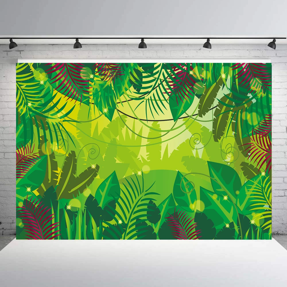 BEIPOTO Jungle Safari leaves фон для фотосъемки детский студийный реквизит дня рождения|Фон
