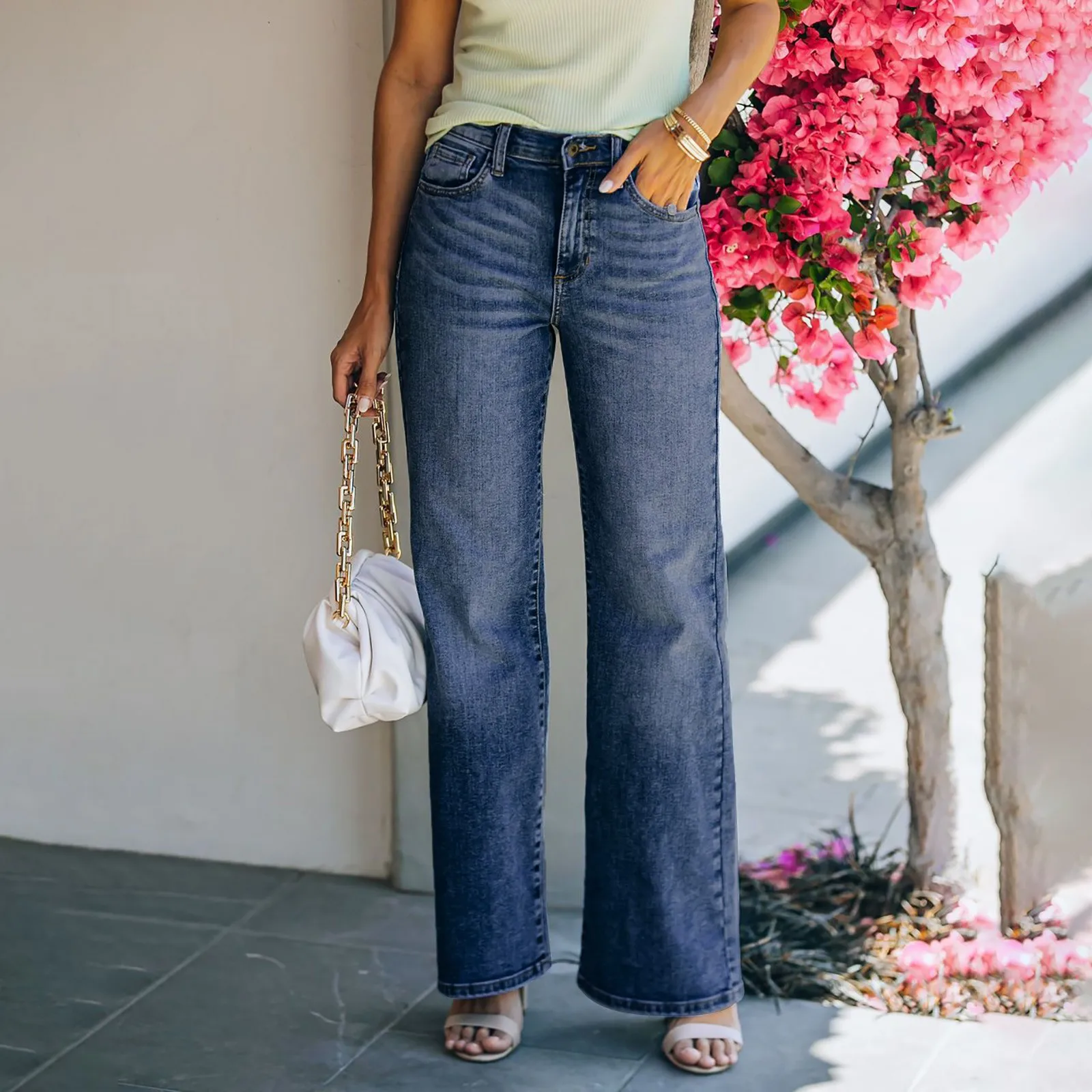 Fashion Streetwear Women's Denim Jeans Pants Solid Color Button Up Denim Jeans Trousers With Pockets pantalones de mezclilla
Fashion Streetwear Women's Denim Jeans Pants Solid Color Button Up Denim Jeans Trousers With Pockets pantalones de mezclilla