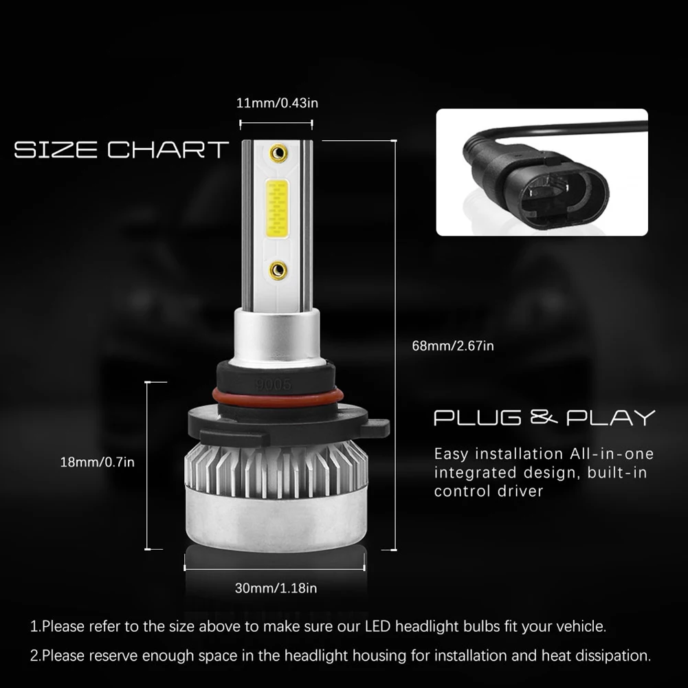 Super Bright 20000LM Car Headlights H7 LED Canbus H4 LED H1 H8 H11 H3 HB3 9005 HB4 9006 LED Auto Lights Bulb 110W Lamp 6000K
Super Bright 20000LM Car Headlights H7 LED Canbus H4 LED H1 H8 H11 H3 HB3 9005 HB4 9006 LED Auto Lights Bulb 110W Lamp 6000K