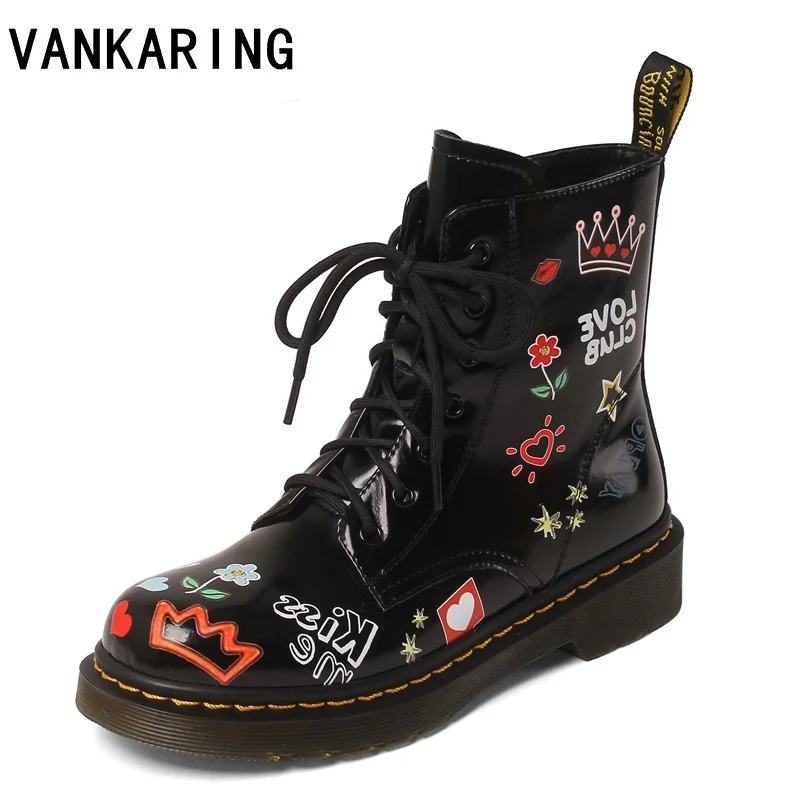 classic lace-up fashion print leather autumn winter boots leather shoes woman ankle boots black white shoes ladies martin boots
classic lace-up fashion print leather autumn winter boots leather shoes woman ankle boots black white shoes ladies martin boots