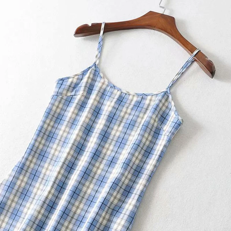 2021 Summer Vintage Cottagecore Y2k Sweet Blue Plaid Spaghetti Straps Mini Dresses for Women Vestidos Robe Femme High Streetwear
2021 Summer Vintage Cottagecore Y2k Sweet Blue Plaid Spaghetti Straps Mini Dresses for Women Vestidos Robe Femme High Streetwear