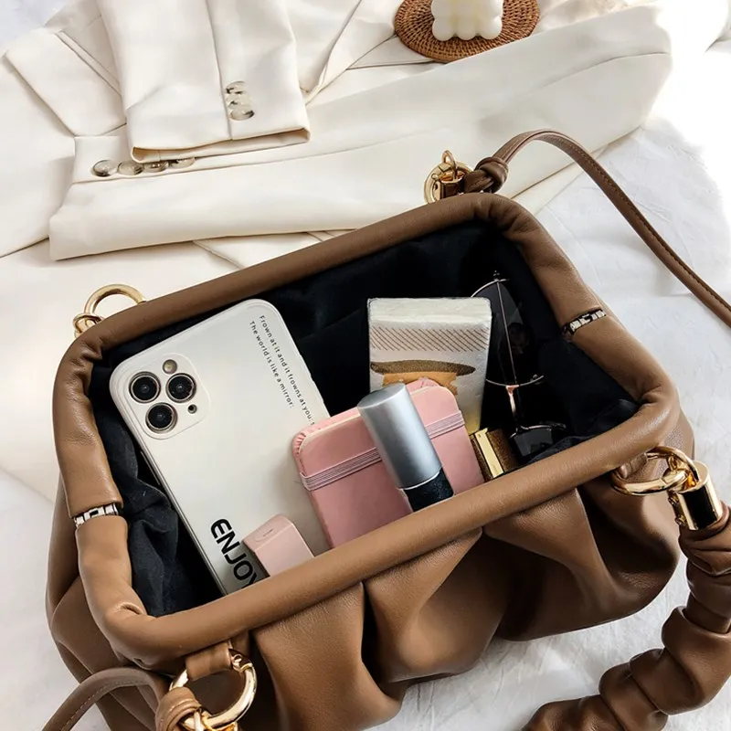 Hot Sale Small Dumpling Clutch Bag for Women New Stylish Pleated Crossbody Tote Bags Female Luxury Leather Shoulder Handbag Sac 
Hot Sale Small Dumpling Clutch Bag for Women New Stylish Pleated Crossbody Tote Bags Female Luxury Leather Shoulder Handbag Sac