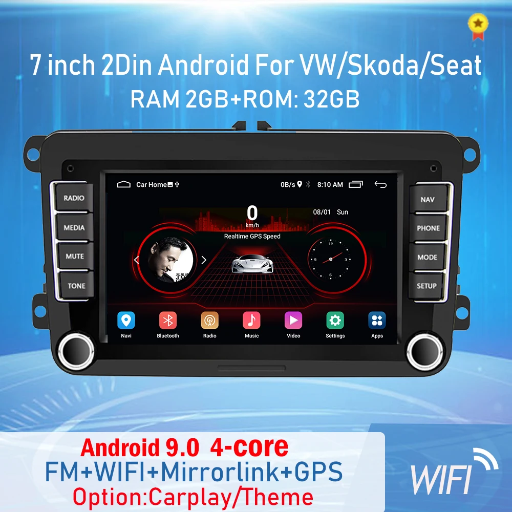 Android 9.0 2Din Car Radio GPS Bluetooth FM Multimedia Player For 7'' Universal Volkswagen/VW/Skoda/Seat/Passat B7/POLO/GOLF 5
Android 9.0 2Din Car Radio GPS Bluetooth FM Multimedia Player For 7'' Universal Volkswagen/VW/Skoda/Seat/Passat B7/POLO/GOLF 5