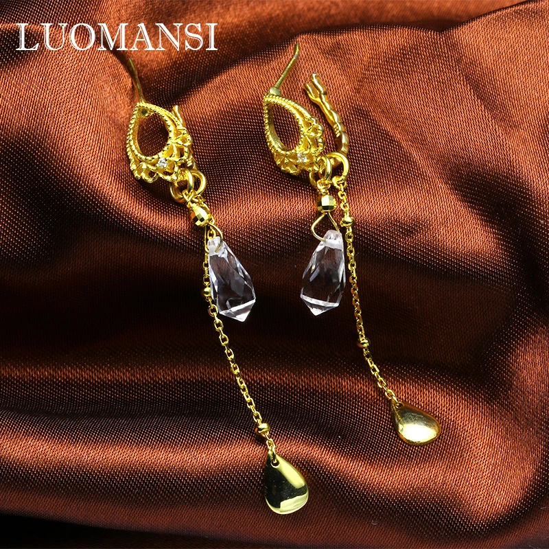 Luomansi Natural White Crystal Drop Earrings Ear Clip S925 Sterling Silver Office Ccareer Style Women's Party Fine Jewelry
Luomansi Natural White Crystal Drop Earrings Ear Clip S925 Sterling Silver Office Ccareer Style Women's Party Fine Jewelry