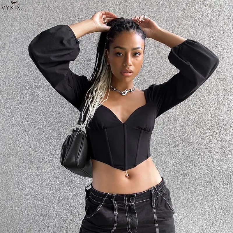 Cheap Women White Puff Long Sleeve Blouse Crop Shirts Lace Up V Neck Elegant Clothes Tops 2021 Autumn Winter Party Clubwear New
Cheap Women White Puff Long Sleeve Blouse Crop Shirts Lace Up V Neck Elegant Clothes Tops 2021 Autumn Winter Party Clubwear New