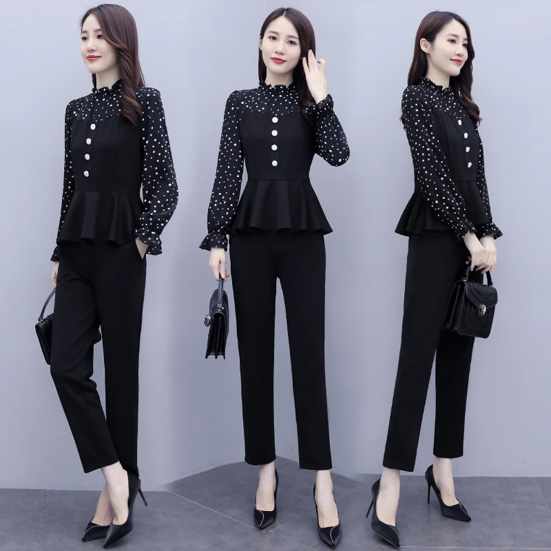 Autumn fashion suits female leisure new western style shirt jacket pants two-piece clothing set blouse top office lady suit
Autumn fashion suits female leisure new western style shirt jacket pants two-piece clothing set blouse top office lady suit