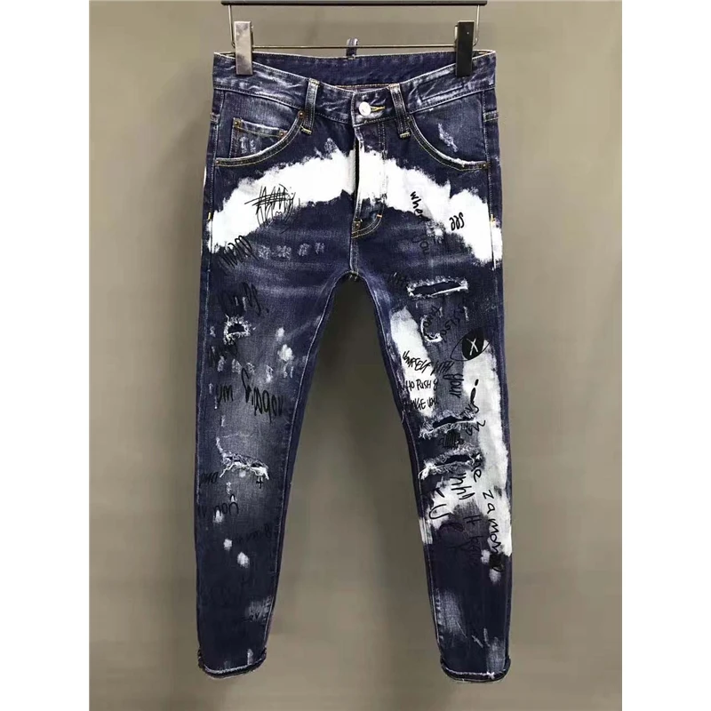 Байкерские джинсы в стиле пэчворк Dsquared2, мужские облегающие потертые винтажные рваные джинсовые брюки, обтягивающие джинсы
Байкерские джинсы в стиле пэчворк Dsquared2, мужские облегающие потертые винтажные рваные джинсовые брюки, обтягивающие джинсы