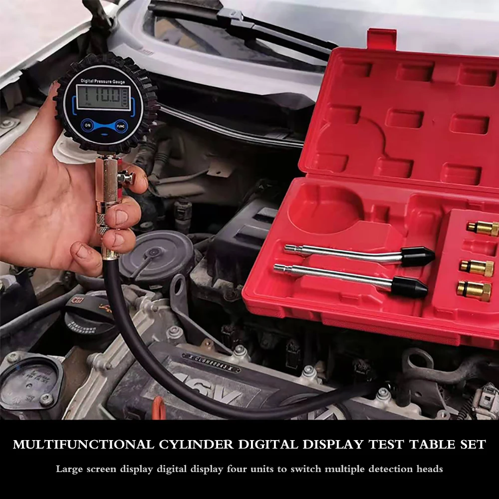 Compression Tester Tool LCD Screen Four Unites Gauge Car Compression Testing Gauge Set With Portable Box Four Unites Testing Kit
Compression Tester Tool LCD Screen Four Unites Gauge Car Compression Testing Gauge Set With Portable Box Four Unites Testing Kit