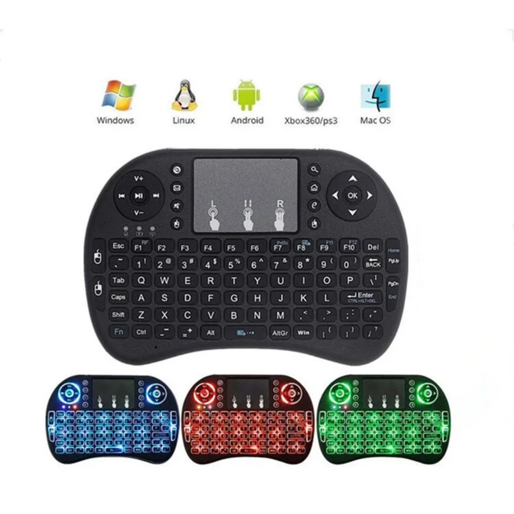 I8 Three Color Backlight Keyboard 2.4G Flying Mouse Remote Intelligent Controller Mini Keyboards Wireless Keyboard
I8 Three Color Backlight Keyboard 2.4G Flying Mouse Remote Intelligent Controller Mini Keyboards Wireless Keyboard