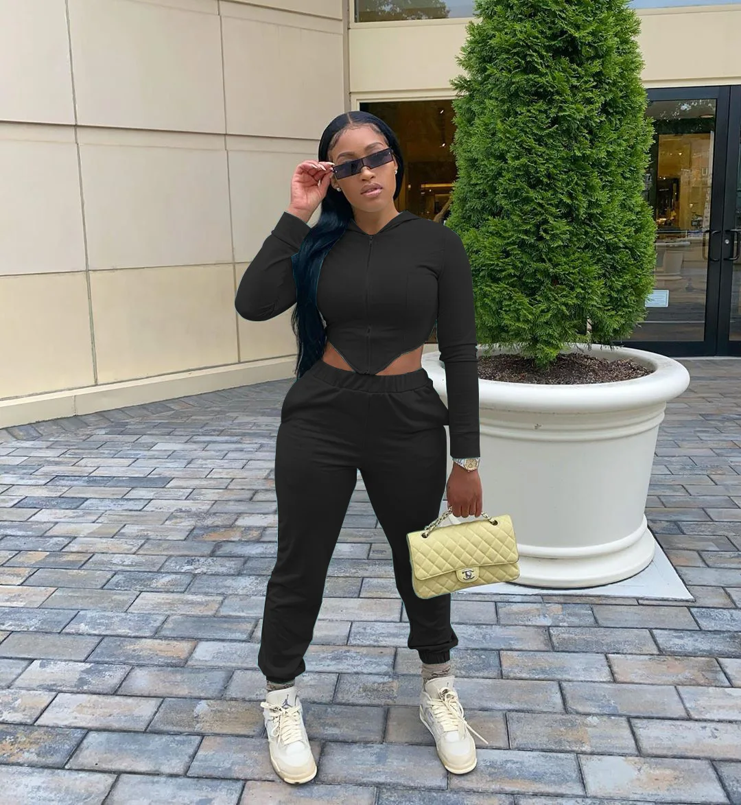 Autumn Winter Women Two Piece Set Casual Zipper Crop Top And Pants Tracksuit Jogging Femme 2 Piece Set
Autumn Winter Women Two Piece Set Casual Zipper Crop Top And Pants Tracksuit Jogging Femme 2 Piece Set