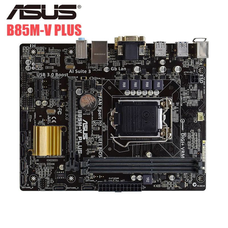 Used ASUS B85M-V PLUS Motherboard DDR3 USB2.0/3.0 SATA3 16GB Support LGA 1150 Core i7/i5/i3/Pentium/Celeron 22NM Processor 
Used ASUS B85M-V PLUS Motherboard DDR3 USB2.0/3.0 SATA3 16GB Support LGA 1150 Core i7/i5/i3/Pentium/Celeron 22NM Processor