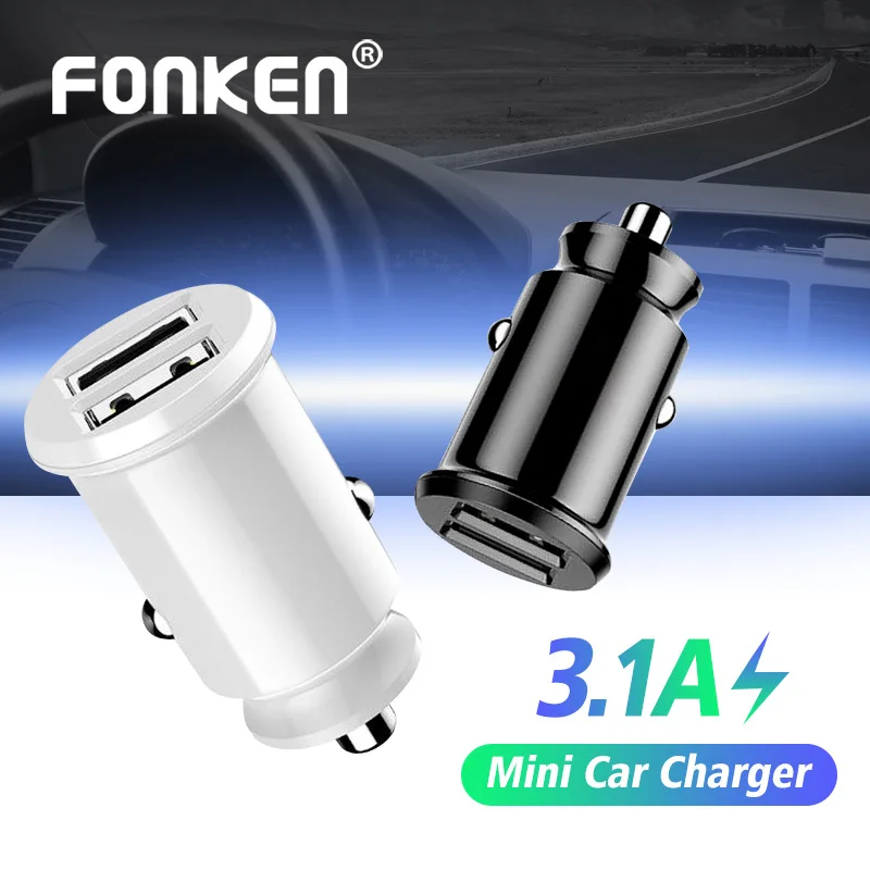 FONKEN 2 Port Usb Car Charger Dual Mini Phone Car-Charger 4.8A Quick Charging For Smartphone Tablet GPS Dash Cam USB Adapter
FONKEN 2 Port Usb Car Charger Dual Mini Phone Car-Charger 4.8A Quick Charging For Smartphone Tablet GPS Dash Cam USB Adapter