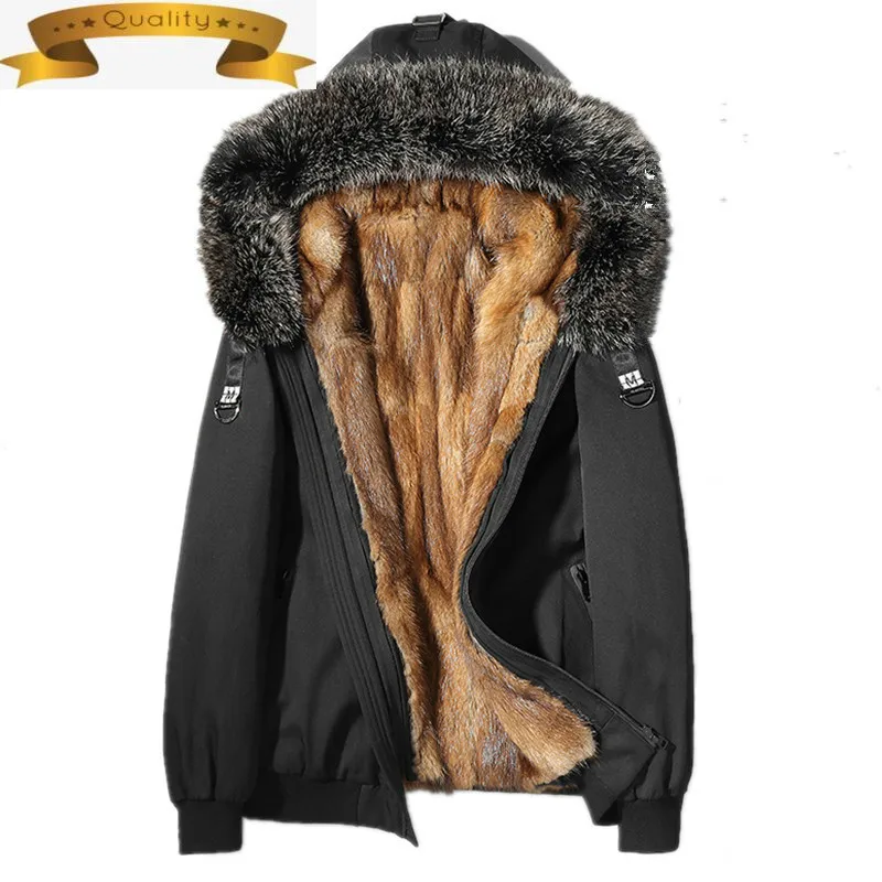 

Для мужчин меховой пальто с натуральным мехом зимняя куртка натуральный Лисий мех норки на подкладке парка Для мужчин из натурального меха ...