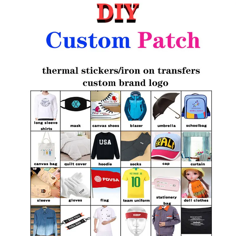 Custom Brand Logo Patch Badge Iron on Transfers for Clothing Thermoadhesive Patch Stickers Diy Iron on Letter Patches on Clothes
Custom Brand Logo Patch Badge Iron on Transfers for Clothing Thermoadhesive Patch Stickers Diy Iron on Letter Patches on Clothes