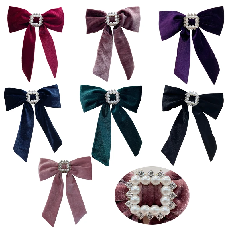 Winter Velvet Rhinestone Big Bow Barrette For Woman Girls Back Head Headdress Top Clip Hairpin Bridal Hair accessories 
Winter Velvet Rhinestone Big Bow Barrette For Woman Girls Back Head Headdress Top Clip Hairpin Bridal Hair accessories