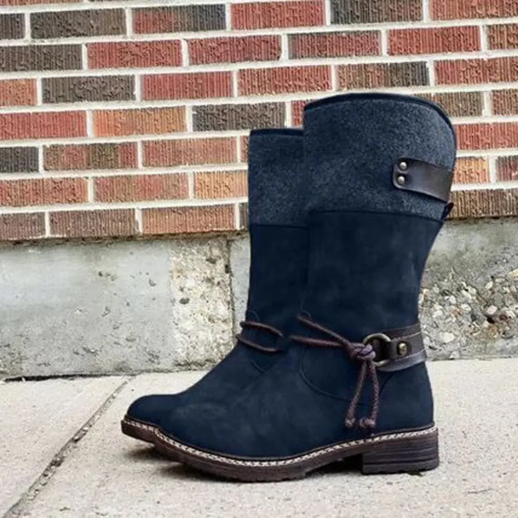 Women Mid-Calf Boots Round Toe Low-Heeled Non-Slip Boots Female Motorcycle Boots Buckle Strap Mid-Calf Boots
Women Mid-Calf Boots Round Toe Low-Heeled Non-Slip Boots Female Motorcycle Boots Buckle Strap Mid-Calf Boots