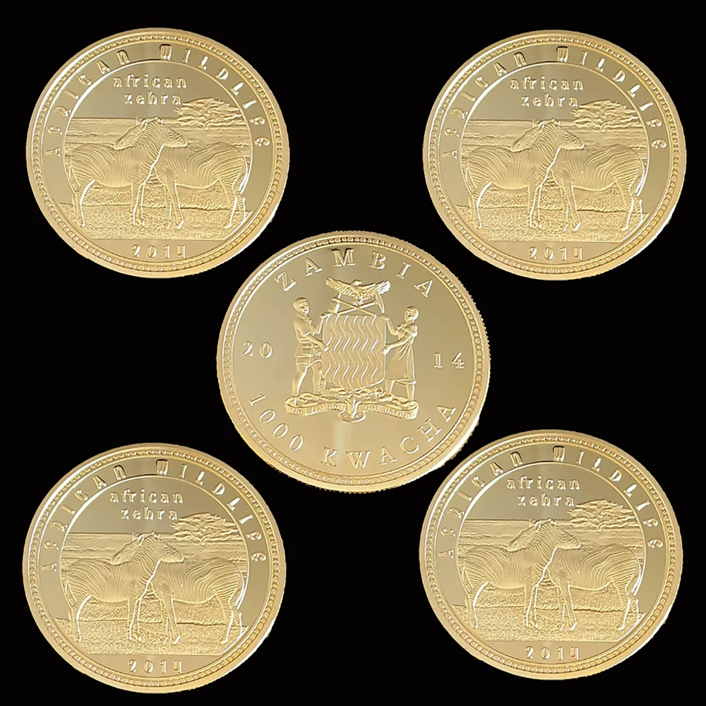 5PCS 2014 African Zebra Commemorative Gold Coins Collectibles For Business Gifts
5PCS 2014 African Zebra Commemorative Gold Coins Collectibles For Business Gifts