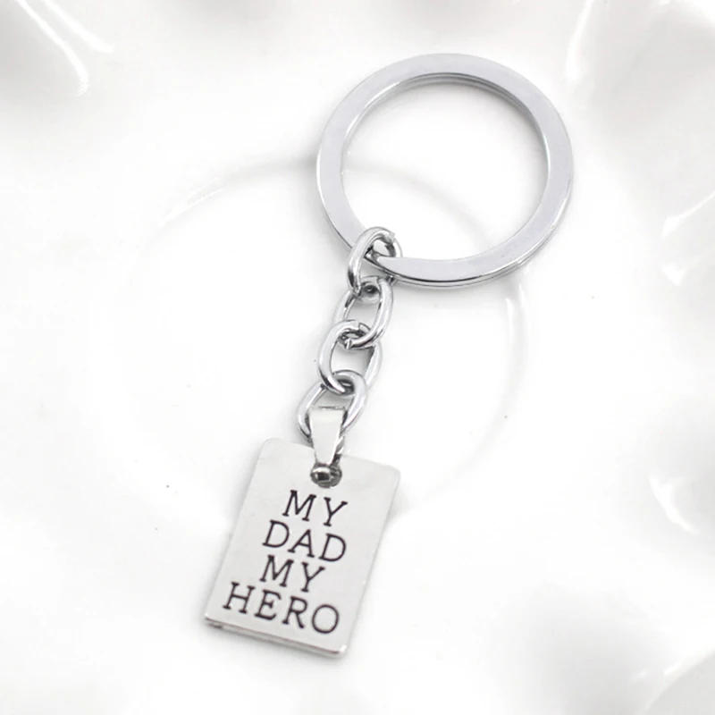 

Fathers Day Keychain My Dad My Hero Keychain Dad Father Gifts Keychain Father Day Birthday Gift Stainless Steel Present Keyring