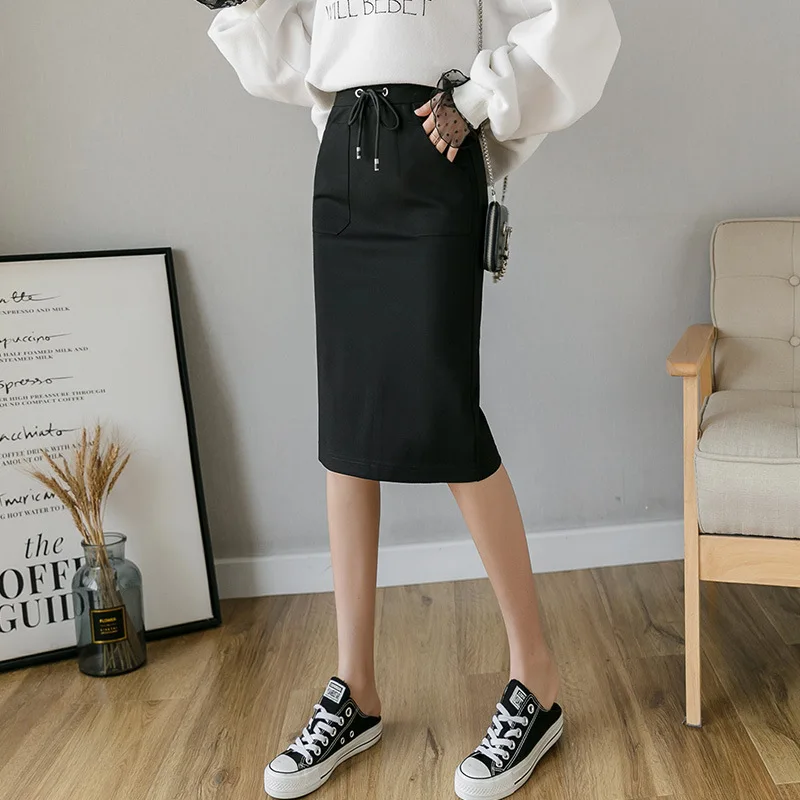 Skirts Women For Spring Autumn High Waist Black Pencil Skirts Womens Lace Up Elastic Waist Pencil Skirt Slim Midi Saia Feminina
Skirts Women For Spring Autumn High Waist Black Pencil Skirts Womens Lace Up Elastic Waist Pencil Skirt Slim Midi Saia Feminina