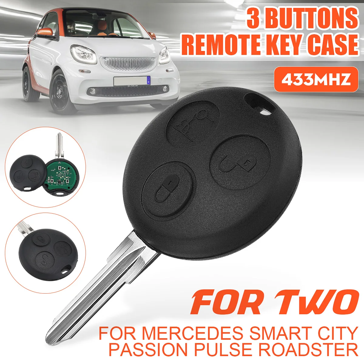 3 Buttons Remote Car Key For Mercedes Benz Key Fortwo 450 Forfour Roadster Chiave 433MHz Auto Key Fob Blade
3 Buttons Remote Car Key For Mercedes Benz Key Fortwo 450 Forfour Roadster Chiave 433MHz Auto Key Fob Blade