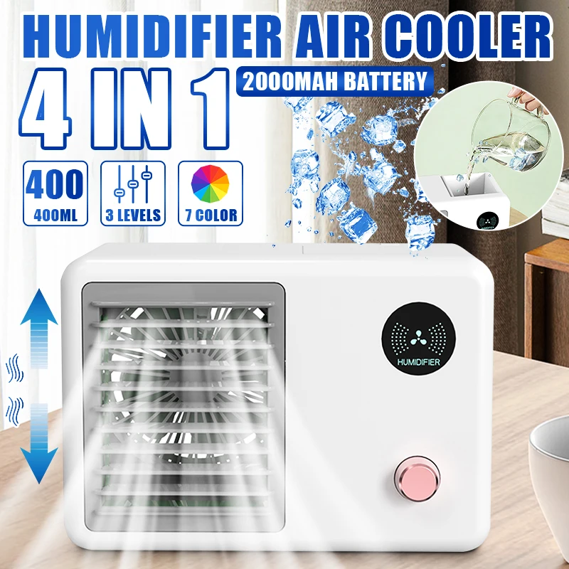 400ML Portable Air Conditioner Mini USB Fan Air Cooler Humidifier For Home Office Room Desktop Air Cooling Conditioning Purifier
400ML Portable Air Conditioner Mini USB Fan Air Cooler Humidifier For Home Office Room Desktop Air Cooling Conditioning Purifier
