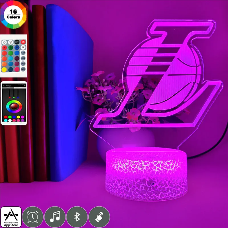 Acrylic Night Light LED Bedside Desk Lamp 3D Nightlight Basketball Club Logo Smart Phone Control Room Decor Kids Friends Gift
Acrylic Night Light LED Bedside Desk Lamp 3D Nightlight Basketball Club Logo Smart Phone Control Room Decor Kids Friends Gift