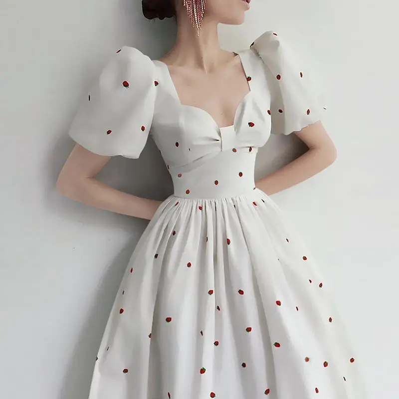Strawberries Printed A-line Dress Short Sleeve Sexy Dresses School Retro Clothes Female Women Clothing Harajuku Korean Fashion
Strawberries Printed A-line Dress Short Sleeve Sexy Dresses School Retro Clothes Female Women Clothing Harajuku Korean Fashion