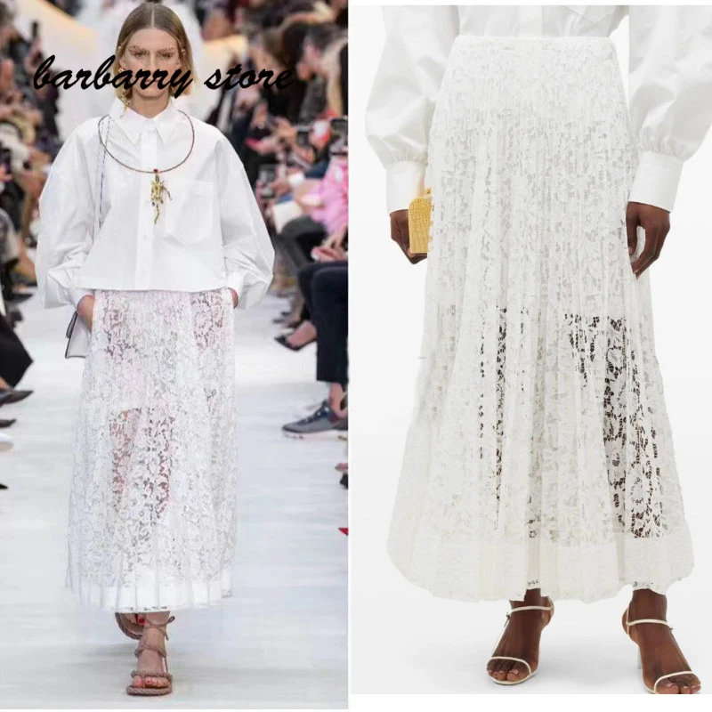 2021 luxury design water soluble lace flower elegant fashion women's a skirt temperament high waist slim versatile pleated skirt
2021 luxury design water soluble lace flower elegant fashion women's a skirt temperament high waist slim versatile pleated skirt