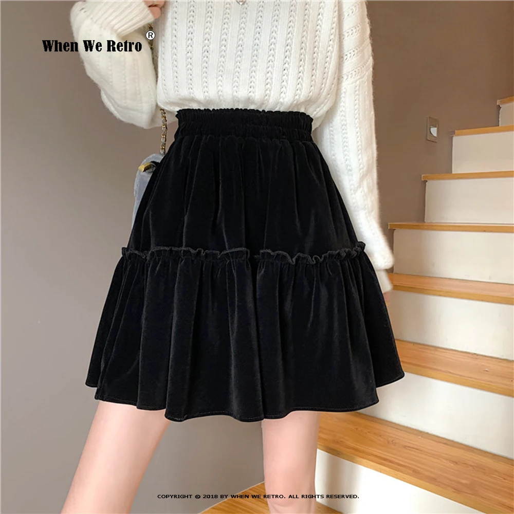 Autumn Winter Women Skirt VD2674 Elastic Waist Sexy Gothic Black Short Mini Length Velvet Skirts
Autumn Winter Women Skirt VD2674 Elastic Waist Sexy Gothic Black Short Mini Length Velvet Skirts
