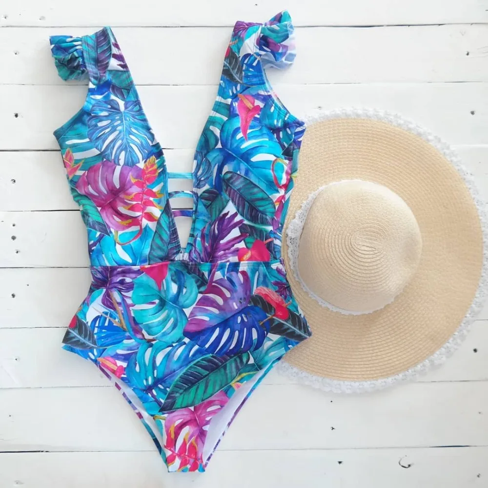 One Piece Swimsuit 2021 Sexy Swimwear Women Push Up Bathing Suits Beachwear Lace Monokini Female | Спорт и развлечения