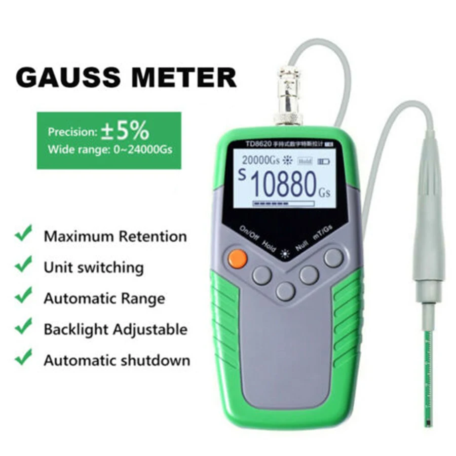 Gauss измеритель ручной Tesla метр постоянный магнит Teslameter 5% Точность цифровой Meter
