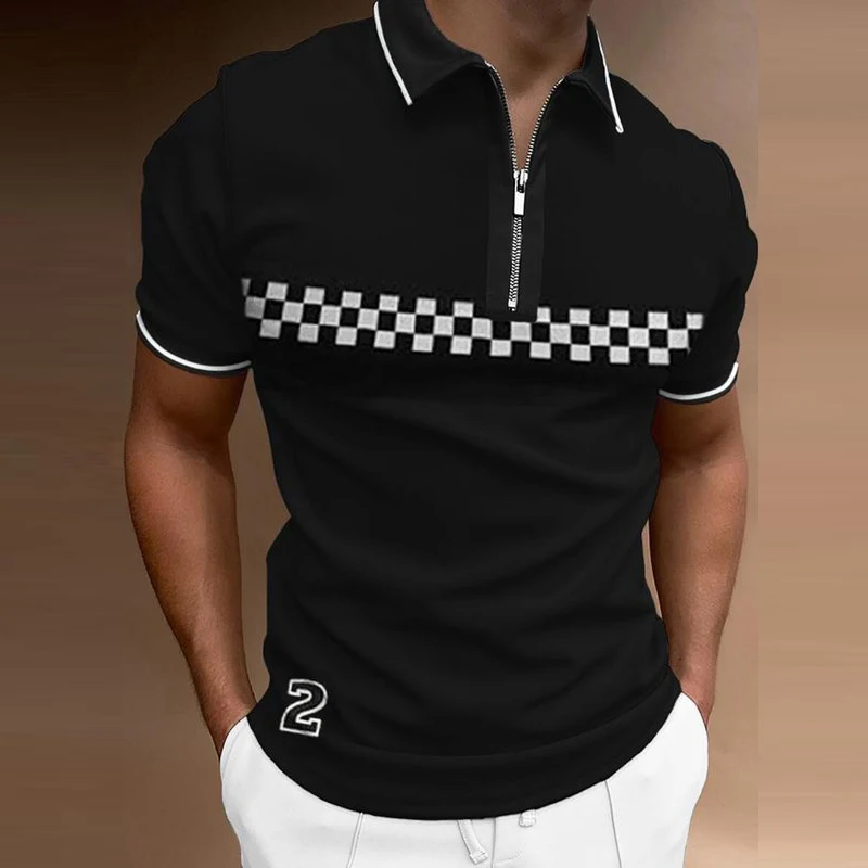 2021 New Men's Short Sleeve Polo Shirt Casual Fashion Solid Plaid Zipper Turn-down Collar Patchwork Design Tops Summer Tee Shirt
2021 New Men's Short Sleeve Polo Shirt Casual Fashion Solid Plaid Zipper Turn-down Collar Patchwork Design Tops Summer Tee Shirt
